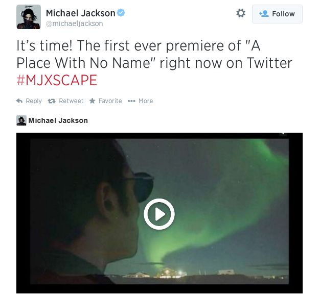 В Твиттере состоялась премьера клипа Майкла Джексона