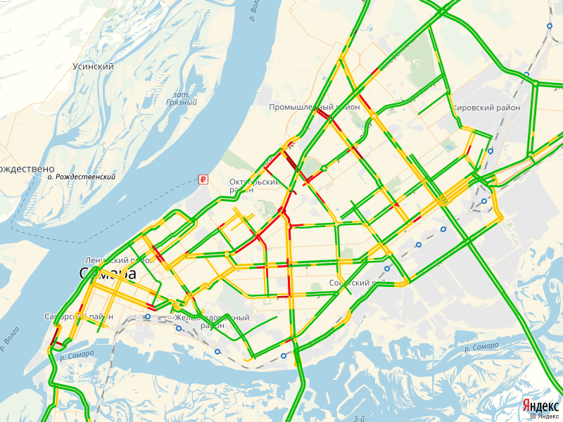 Карта пробок в самаре сейчас онлайн
