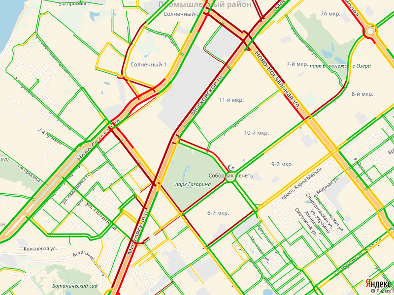 Карта пробки самара сейчас