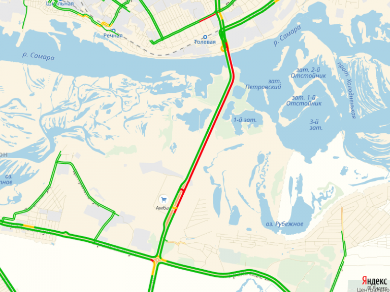 Пробки в самаре карта