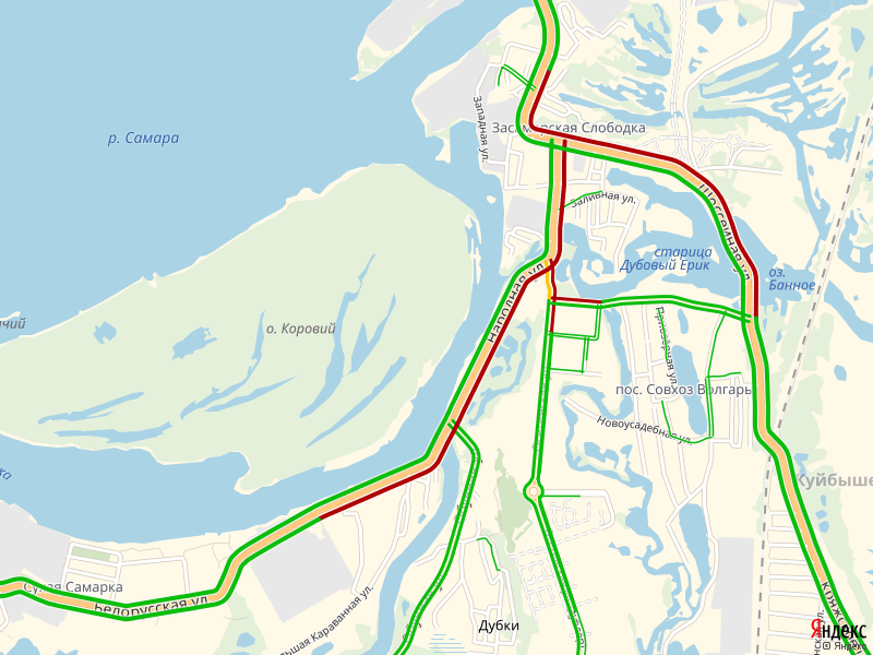 Карта пробки самара сейчас