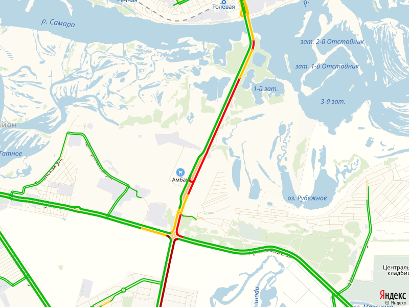 Карта самары пробки