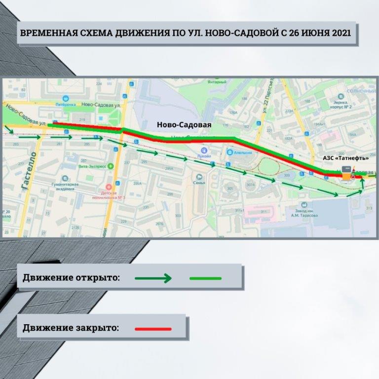 В Самаре начинают поэтапно закрывать движение по основному створу улицы Ново-Садовой